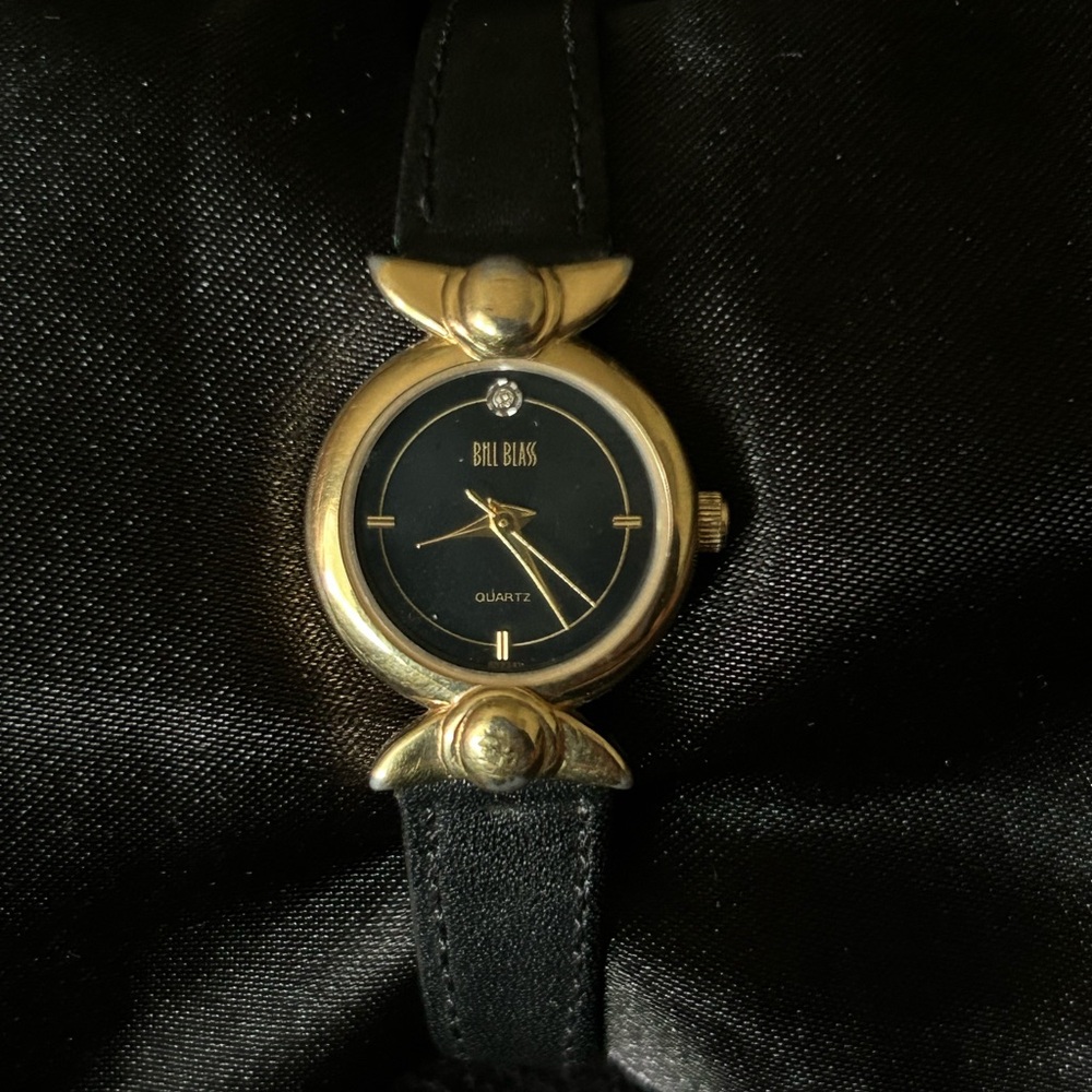 Vintage Bill Blass Gold and Black Watch